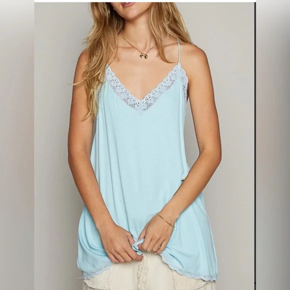 POL BABY BLUE LACE TANK! NWOT - Picture 3 of 5